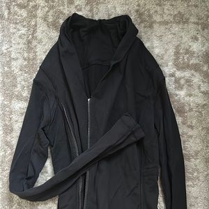 Black Lululemon diagonal zip up sweater
